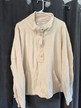 Cooperative Cream Snap-Button Mock Neck Pullover